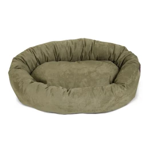 Majestic Pet Suede Calming Dog Bed, 32 Inch Medium, Round, Washable, Sage | Supportive Bolster & Elegant Design thumbnail 2