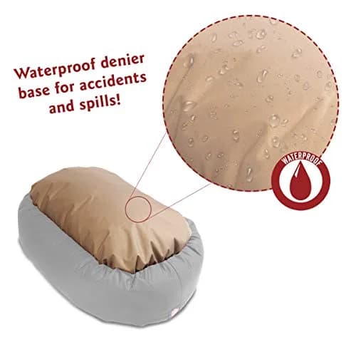 Majestic Pet Suede Calming Dog Bed, 52 Inch X-Large, Round, Washable, Stone | Supportive bolster & elegant design thumbnail 5