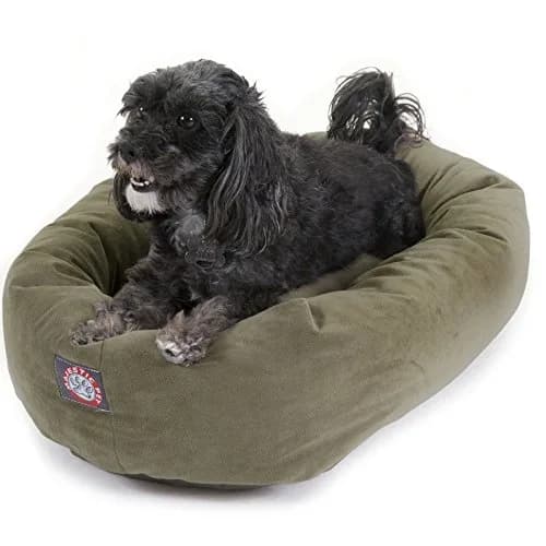 Majestic Pet Suede Calming Dog Bed, 24 Inch Small | Washable, Sage, Round thumbnail 1