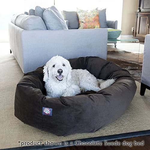 Majestic Pet Suede Calming Dog Bed, 24 Inch Small | Washable, Sage, Round thumbnail 6