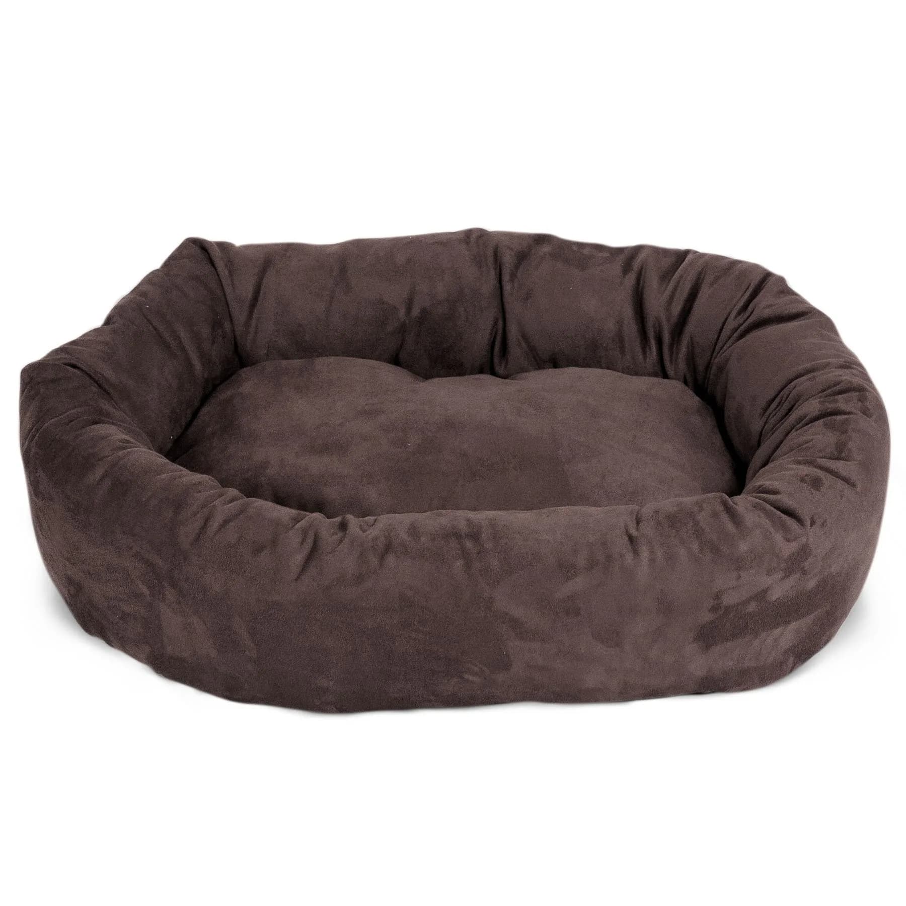 Majestic Pet Suede Calming Dog Bed, 52 in X-Large Round Washable, Chocolate | Supportive, Washable & Elegant thumbnail 2