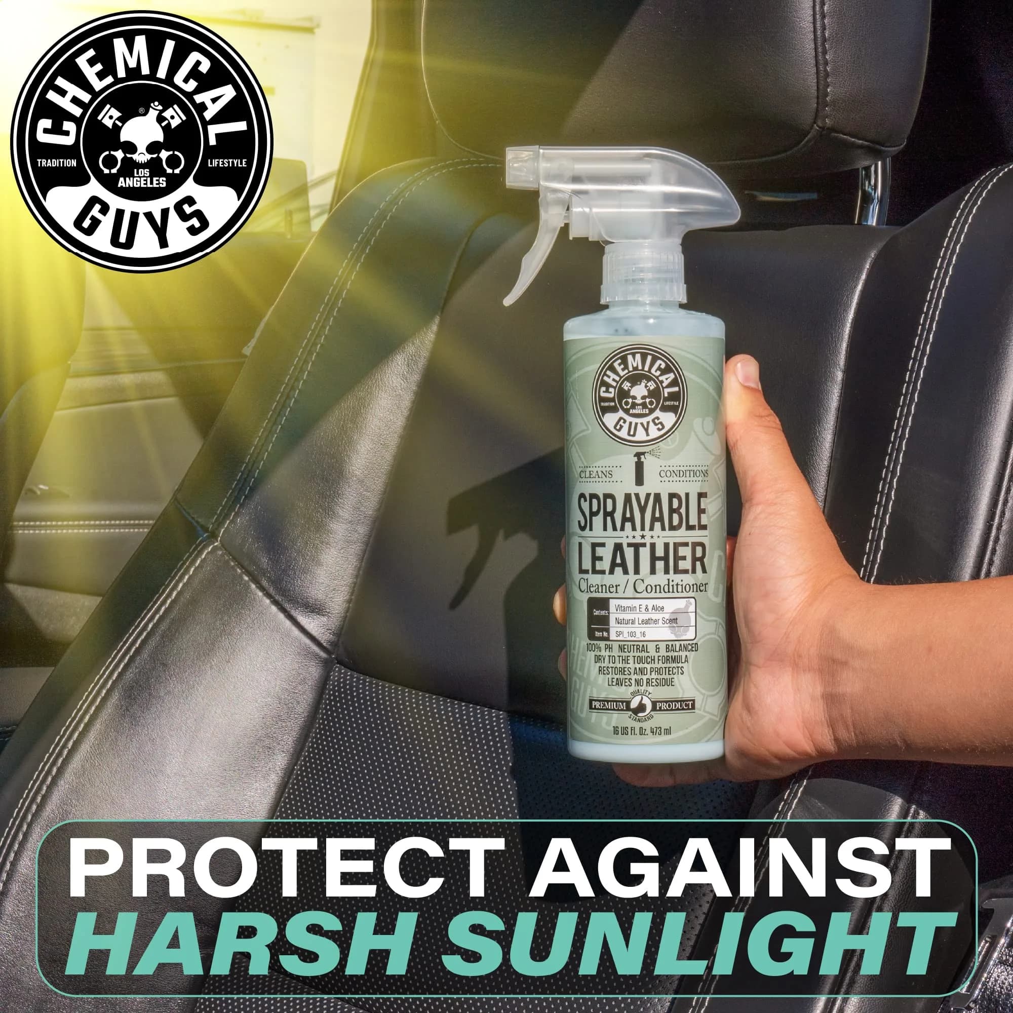 Chemical Guys Sprayable Leather Cleaner & Conditioner 473ml (16 Fl Oz) | Auto Interior & Furniture Care - view 5