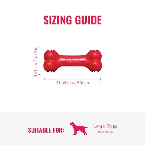 KONG Goodie Bone Natural Rubber Treat-Dispensing Dog Toy, Large, Red | Durable Chew Toy for Large Dogs thumbnail 5