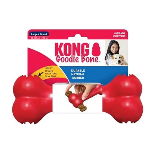KONG Goodie Bone Natural Rubber Treat-Dispensing Dog Toy, Large, Red | Durable Chew Toy for Large Dogs thumbnail 9