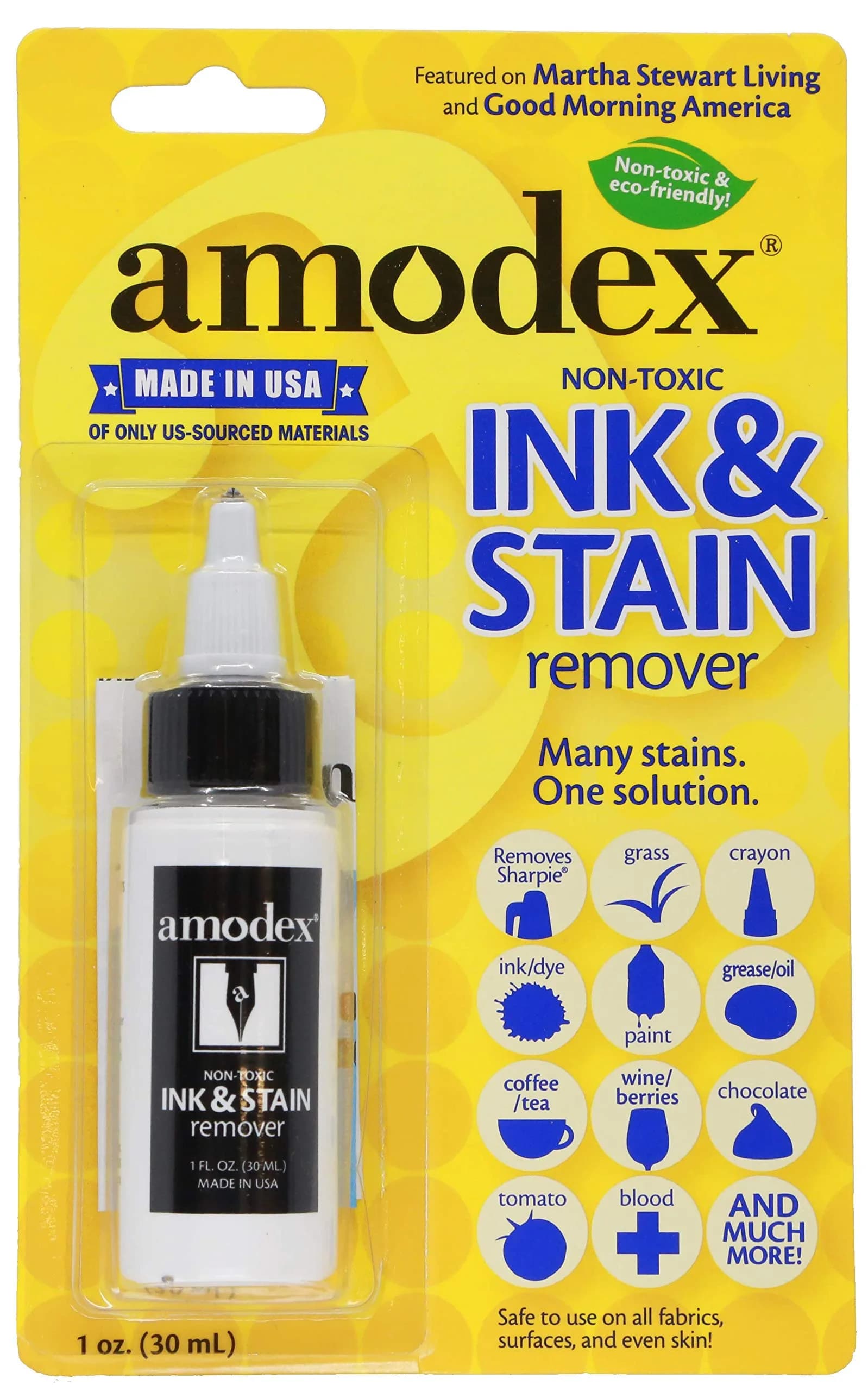 Amodex Ink & Stain Remover 30ml (1 Fl Oz) | Tough Stain Removal for Fabrics, Skin & Surfaces - main product image