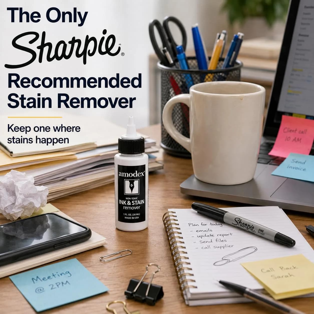 Amodex Ink & Stain Remover 30ml (1 Fl Oz) | Tough Stain Removal for Fabrics, Skin & Surfaces - view 3