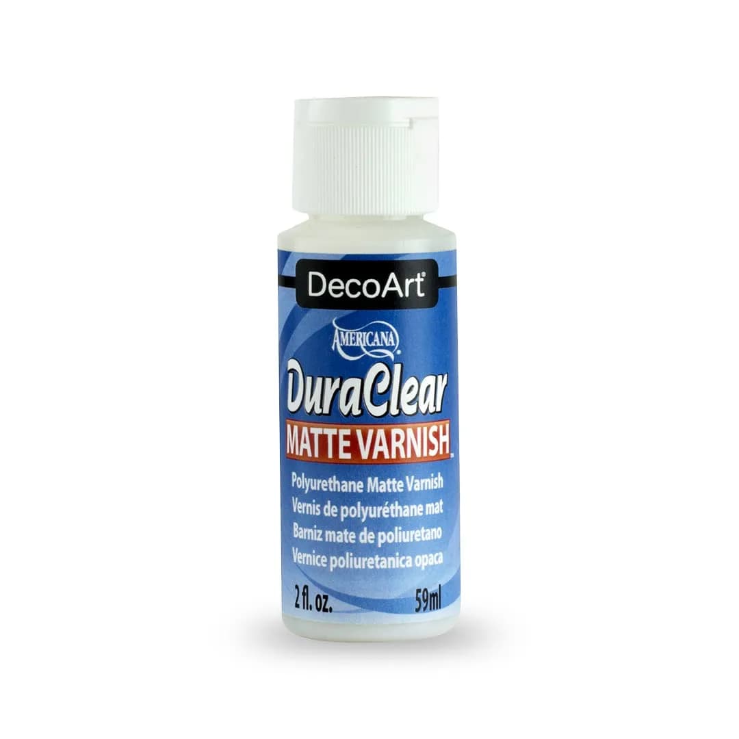 DecoArt DuraClear Matte Varnish 59ml (2 fl oz) | Non-Yellowing Polyurethane for Interior Wood — Clear Matte