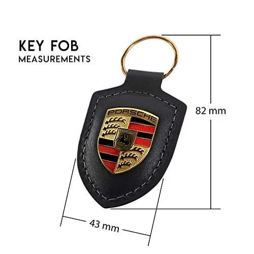 Porsche Crest Key Ring - Black | Classic Leather Keychain for Men & Women thumbnail 7
