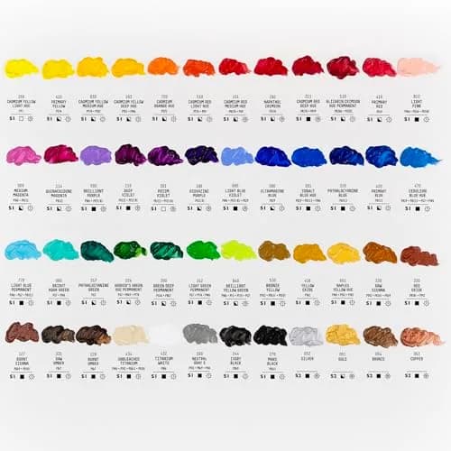 Liquitex BASICS Acrylic Paint Set, 48 x 22ml (0.74oz) Tubes | Heavy Body, Satin Finish, Bright Pigments thumbnail 3