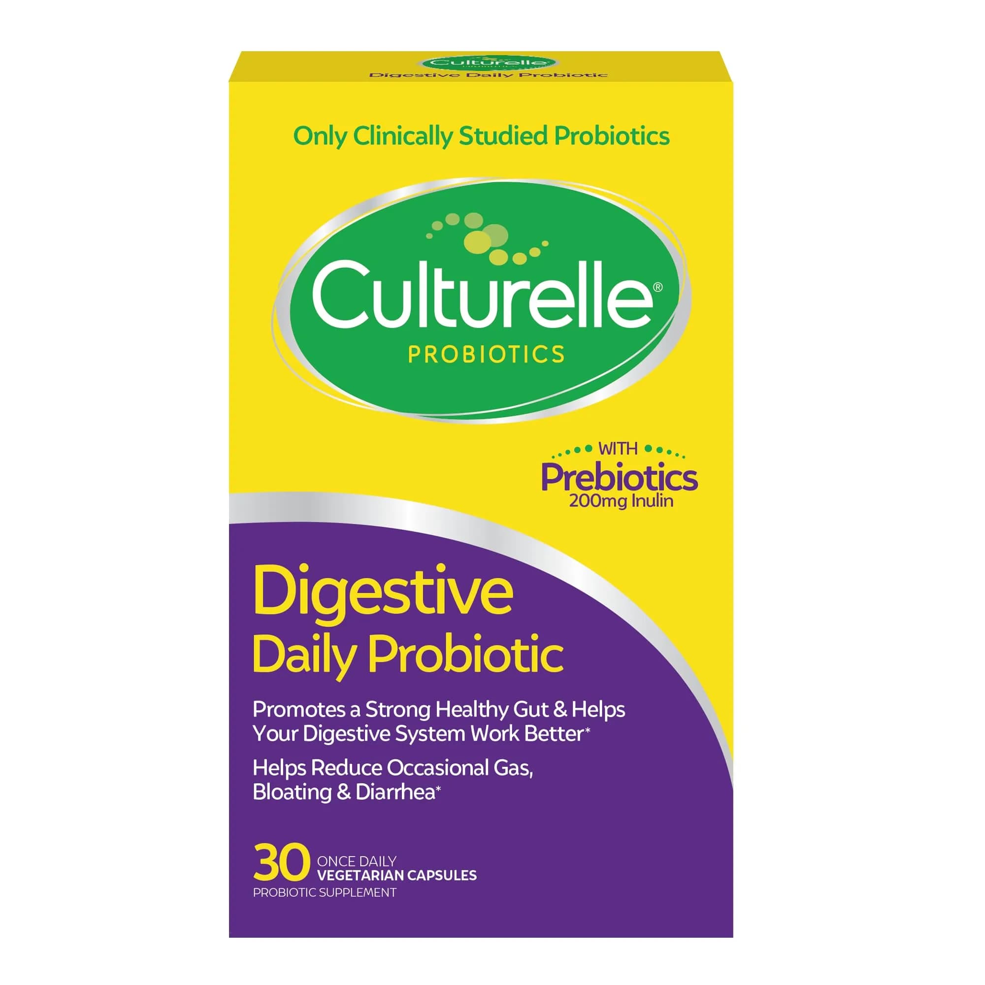 Culturelle Digestive Daily Probiotic Capsules 30 Count | Clinically Proven Lactobacillus GG for Gut Health - main product image