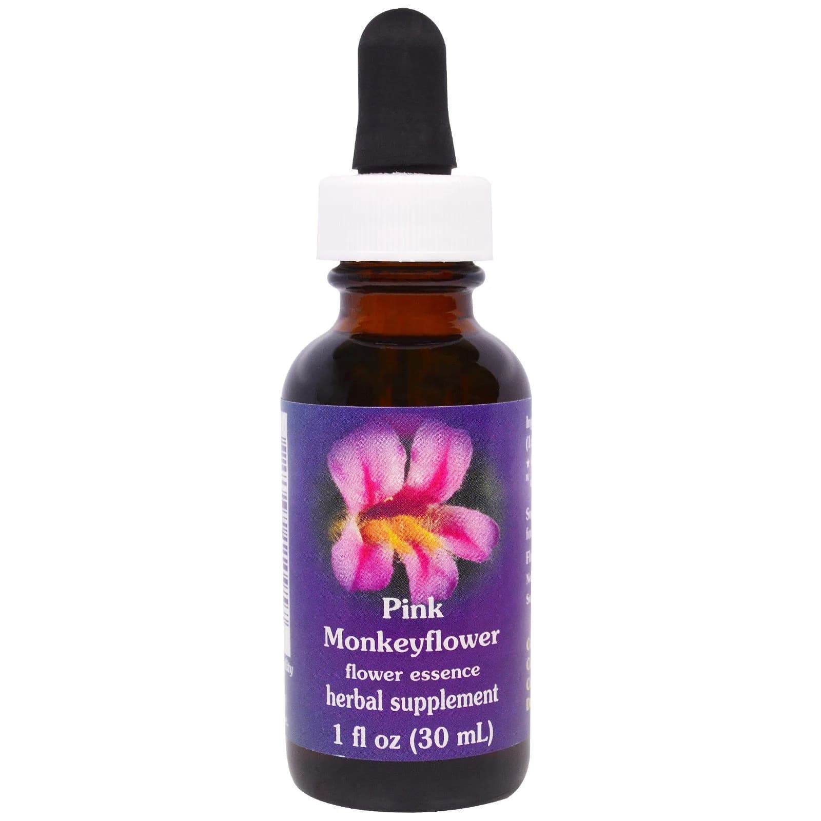 FLOWER ESSENCE SERVICES Pink Monkeyflower Dropper 1 Oz | Flower Remedy for Alternative Medicine — 1 Ounce
