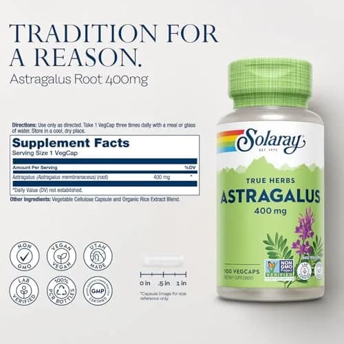 SOLARAY Astragalus Root 400mg VegCaps | Traditional Herbal Support for Stress & Immunity thumbnail 2