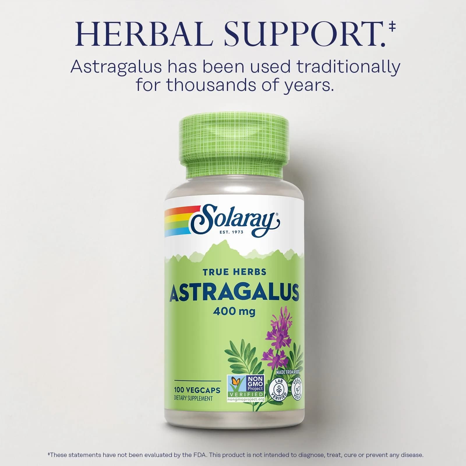 SOLARAY Astragalus Root 400mg VegCaps | Traditional Herbal Support for Stress & Immunity - view 3