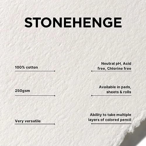 Stonehenge 100% Cotton Medium Weight Pad, White, 11 x 14 inches | Acid-Free, Archival Art Paper thumbnail 3