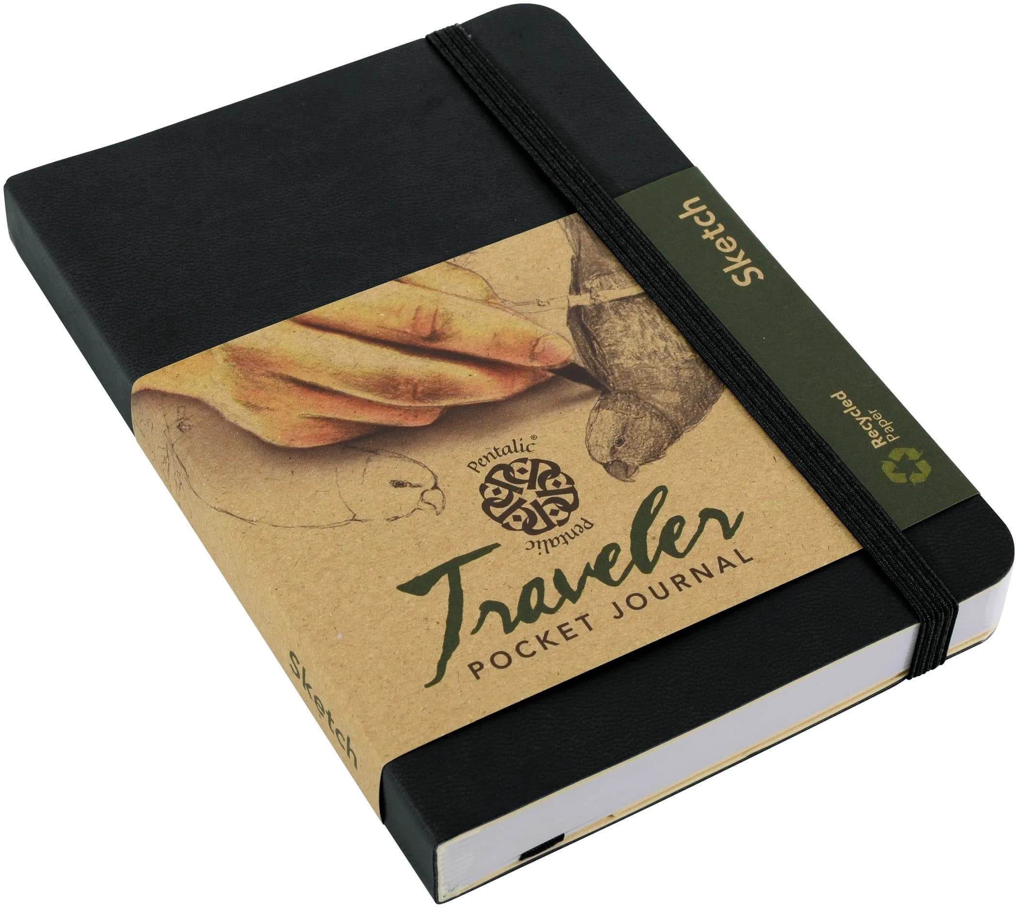 Pentalic 4" x 6" Pocket Sketchbook Traveler Journal, 160 Pages, Black | Acid-Free Paper for Artists & Students - view 4