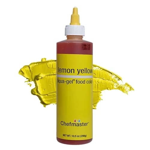 Chefmaster Lemon Yellow Liqua-Gel Food Coloring | Vibrant, Fade-Resistant | 10.5 oz | Made in USA thumbnail 1