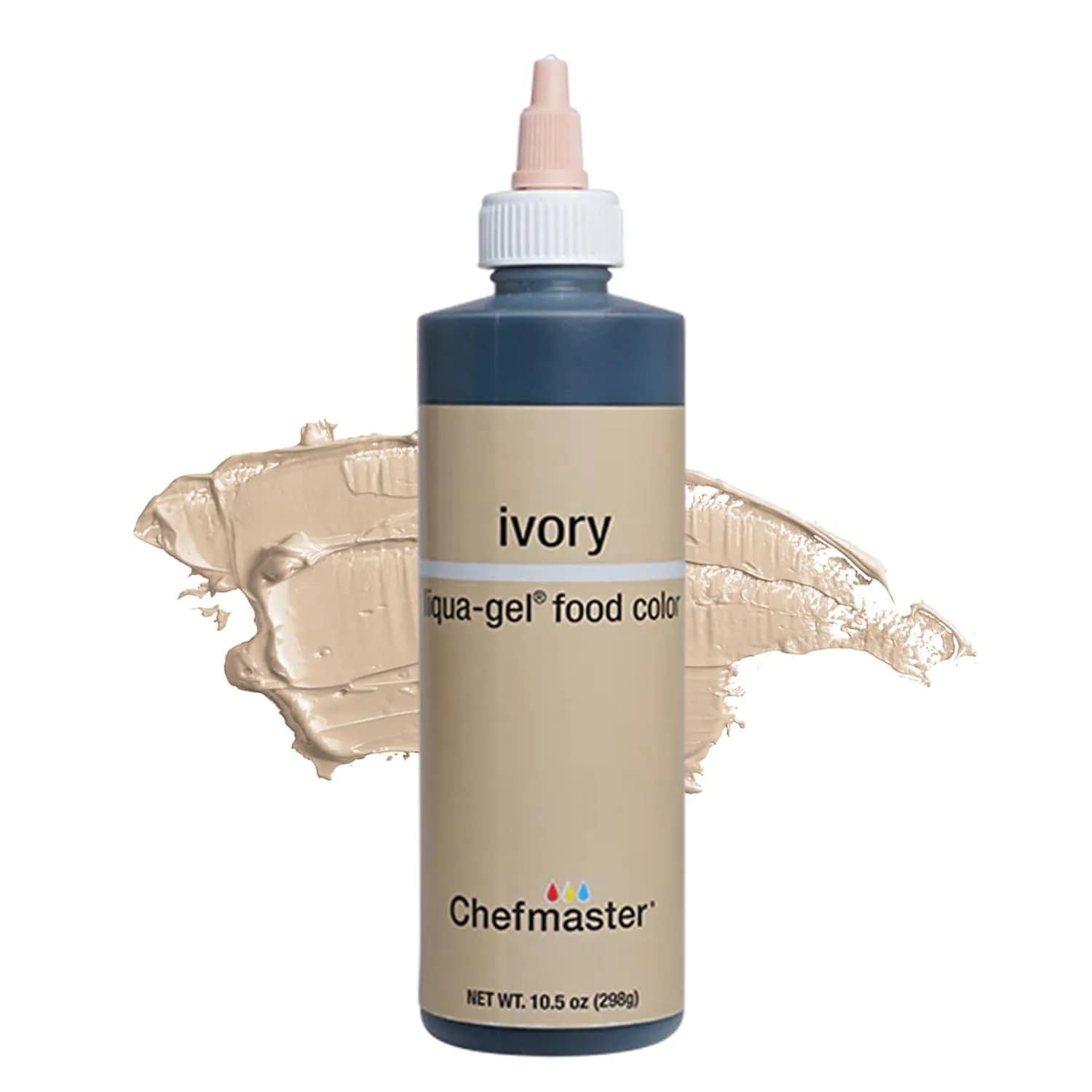 Chefmaster Liqua-Gel Food Coloring Ivory | Vibrant, Fade-Resistant Gel for Baking & Decorating (10.5 oz) — Ivory