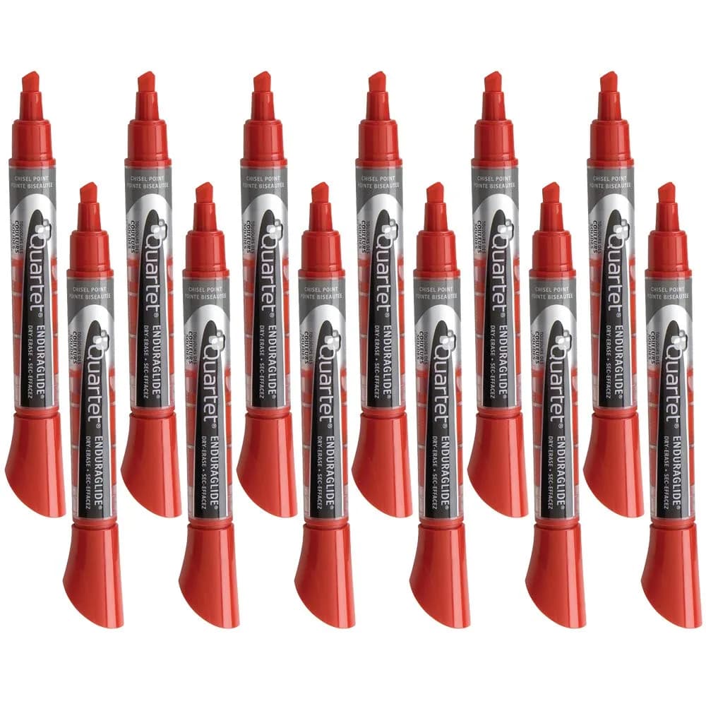 Quartet Red Dry Erase Markers, Chisel Tip, 12 Pack | Smooth Ink Flow for Offices & Schools - main product image