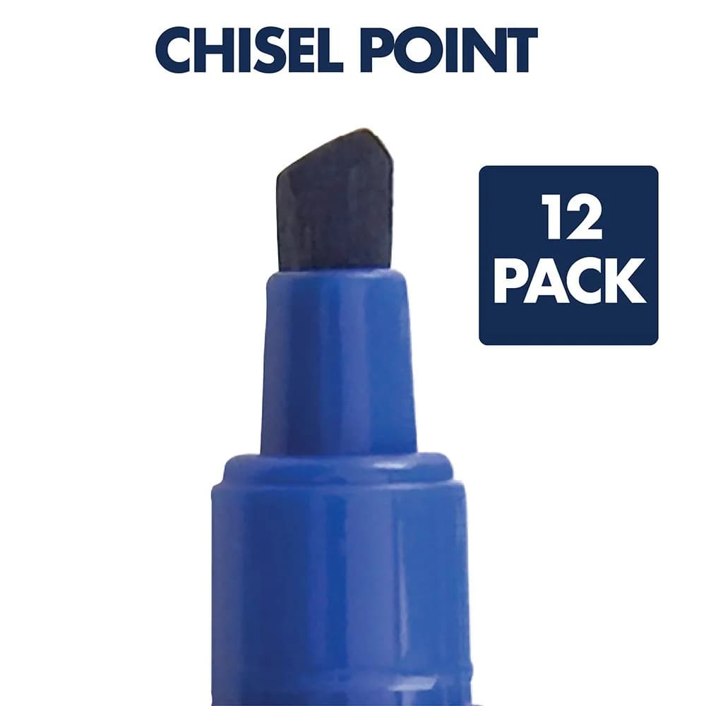 Quartet EnduraGlide Chisel Tip Dry Erase Markers, Blue, 12 Count Pack - view 4