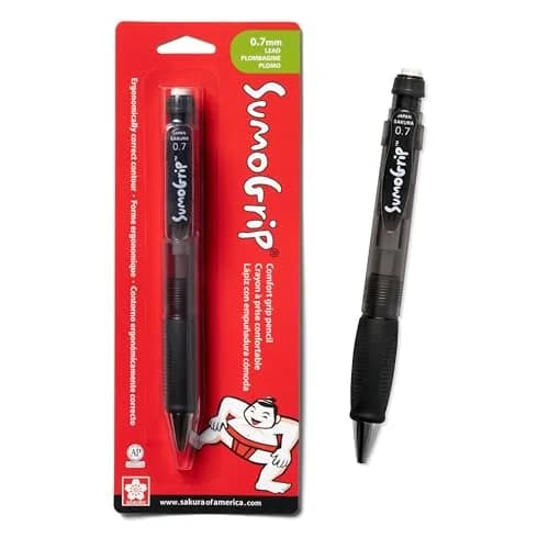 Sakura SumoGrip Ergonomic Mechanical Pencil 0.7 mm Gray | Comfortable Grip for Writing thumbnail 1