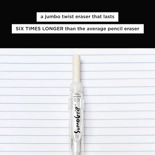 SAKURA SumoGrip Mechanical Pencil 0.9mm Clear | Comfortable Ergonomic Grip for Students thumbnail 5