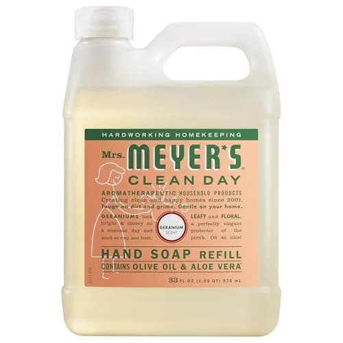 Mrs. Meyer's Clean Day Hand Soap Refill Geranium Scent 976ml (33 Fl Oz) | Moisturizing Liquid Soap for Hands thumbnail 1