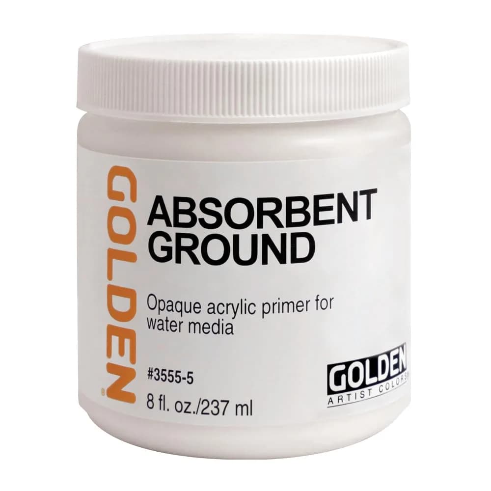 GOLDEN Absorbent Ground, 8 fl. oz. Jar | Porous Acrylic Medium for Artists — White