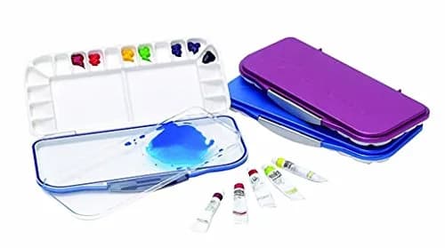 Mijello Airtight Watercolor 18-Well Pink Palette | Leakproof & Airtight for Artists & Students thumbnail 1