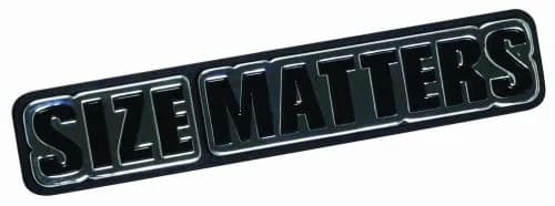 Pilot Automotive IP-246 Size Matters Emblem | Weatherproof Chrome Vehicle Badge (1 Piece) thumbnail 1