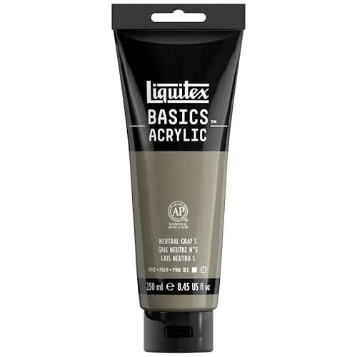 Liquitex BASICS Acrylic Paint Neutral Gray Value 5 8.5 oz (250 ml) | Medium Viscosity - main product image
