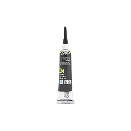 PEBEO Vitrea 160 Glass Paint Outliner 0.67 Fl Oz | Black, High-Gloss, Water-Based, Heat-Resistant thumbnail 1