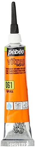 Pebeo Vitrea 160 Glass Paint Outliner 20 ml Tube - Paprika | Opaque, Water-Based Relief Effects thumbnail 1
