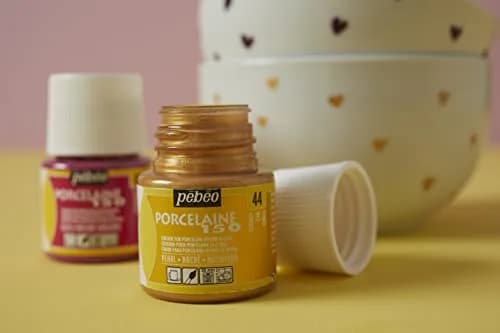 Pebeo Porcelaine 150 Gold Ceramic Paint 45ml (1.52 Fl Oz) | Bake in Kitchen Oven for Permanent Gloss Finish thumbnail 2