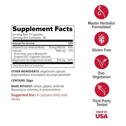 Redd Remedies Calcium Mag + D Supports Healthy Bones | 120 Capsules | Natural Bone Density Formula thumbnail 2