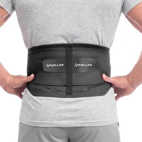 MUELLER Lumbar Back Brace with Removable Compression Pad, 71-127 cm (28-50") | Targeted Compression for Back Pain Relief thumbnail 1