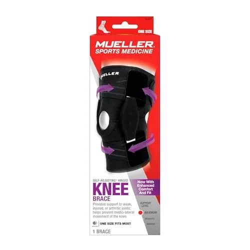 MUELLER Self Adjusting Hinged Knee Brace for Men & Women | Support & Pain Relief, Black, One Size (12"-20") thumbnail 7