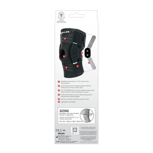 MUELLER Self Adjusting Hinged Knee Brace for Men & Women | Support & Pain Relief, Black, One Size (12"-20") thumbnail 8