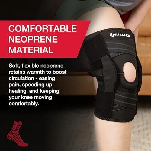 MUELLER Self Adjusting Hinged Knee Brace for Men & Women | Support & Pain Relief, Black, One Size (12"-20") thumbnail 2