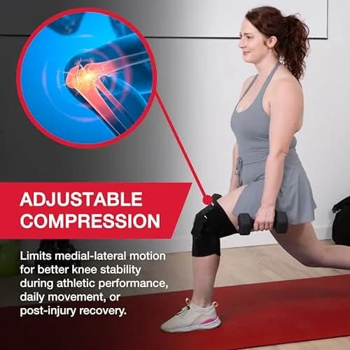 MUELLER Self Adjusting Hinged Knee Brace for Men & Women | Support & Pain Relief, Black, One Size (12"-20") thumbnail 3