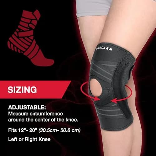 MUELLER Self Adjusting Knee Brace Black One Size | FDA Approved Orthopedic Brace for Arthritis, Sprains thumbnail 4
