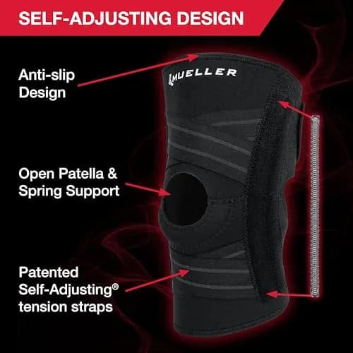 MUELLER Self Adjusting Knee Brace Black One Size | FDA Approved Orthopedic Brace for Arthritis, Sprains thumbnail 5