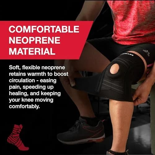 MUELLER Self Adjusting Knee Brace Black One Size | FDA Approved Orthopedic Brace for Arthritis, Sprains thumbnail 2