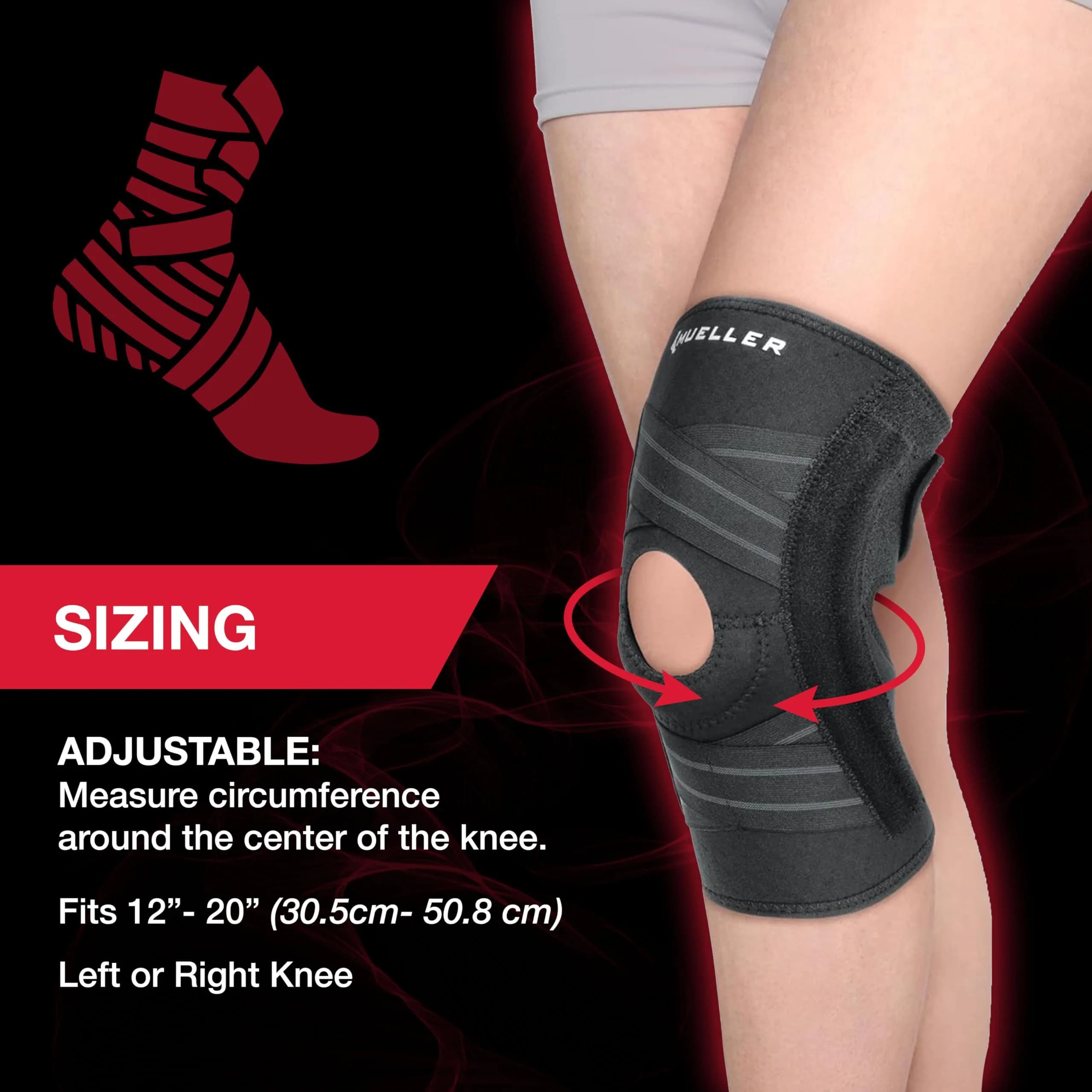 MUELLER Self Adjusting Knee Brace Black One Size | FDA Approved Orthopedic Brace for Arthritis, Sprains - view 4