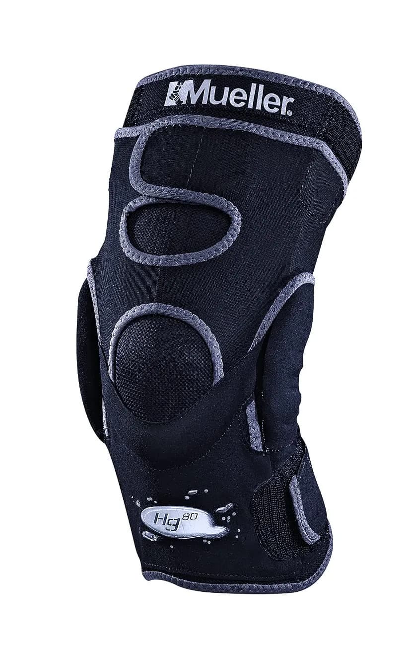MUELLER Hg80 Hinged Knee Brace Large | Supports Arthritis & Sprains, Fully Adjustable, Black — Large
