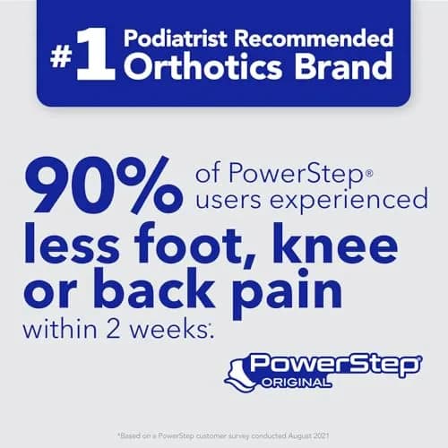 PowerStep Original Insoles, Arch Pain Relief Orthotics, Support for Plantar Fasciitis, Mild Pronation, Made in the USA (Men's 7-7.5, Women's 9-9.5) | Foot & Arch Support thumbnail 5