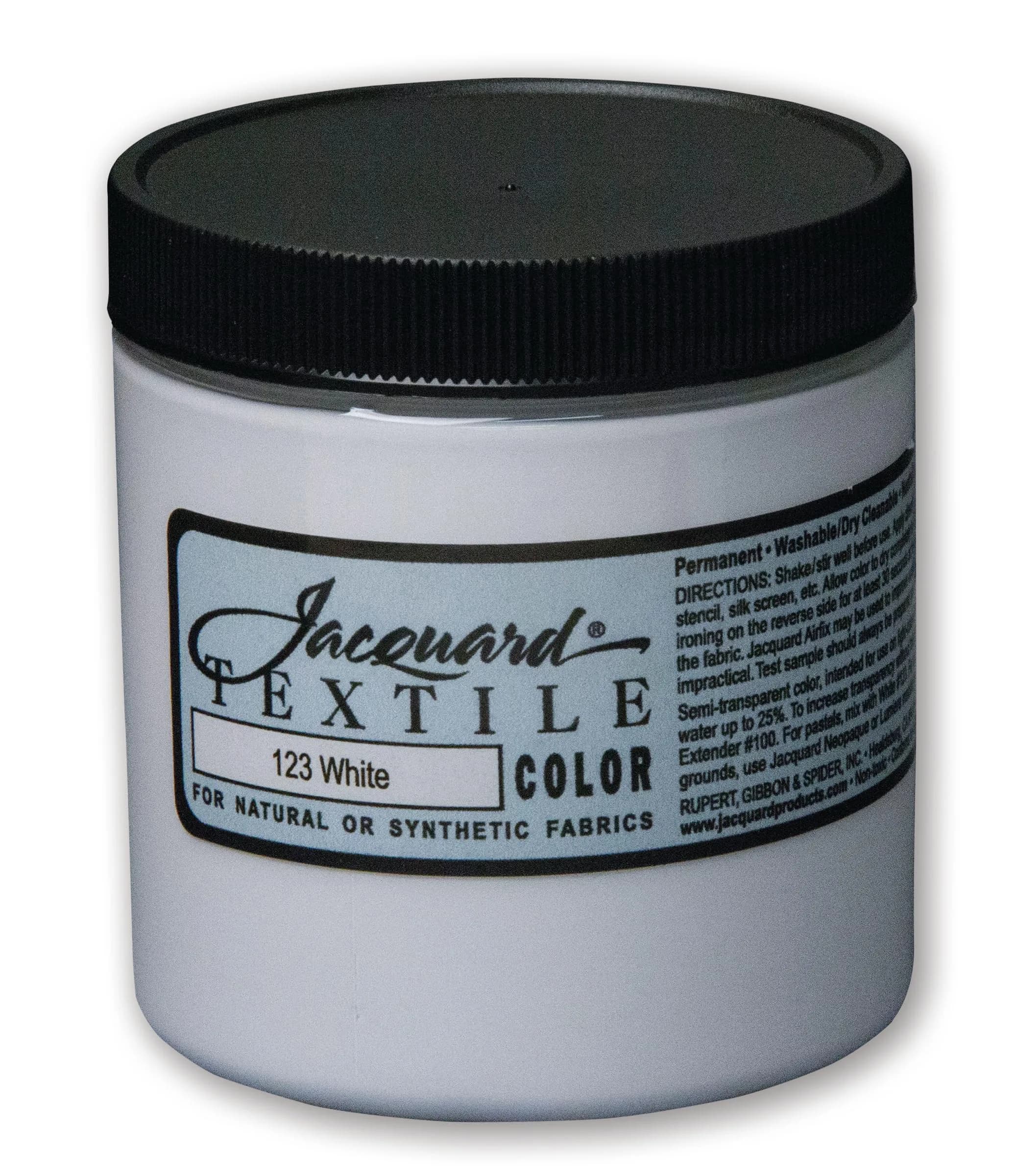 Jacquard Textile Colors White Fabric Paint 236ml (8 Fl Oz) | Permanent & Colorfast Acrylic Paint - main product image