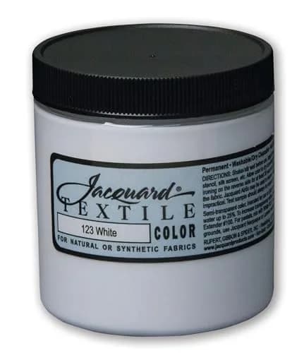 Jacquard Textile Colors White Fabric Paint 236ml (8 Fl Oz) | Permanent & Colorfast Acrylic Paint thumbnail 1