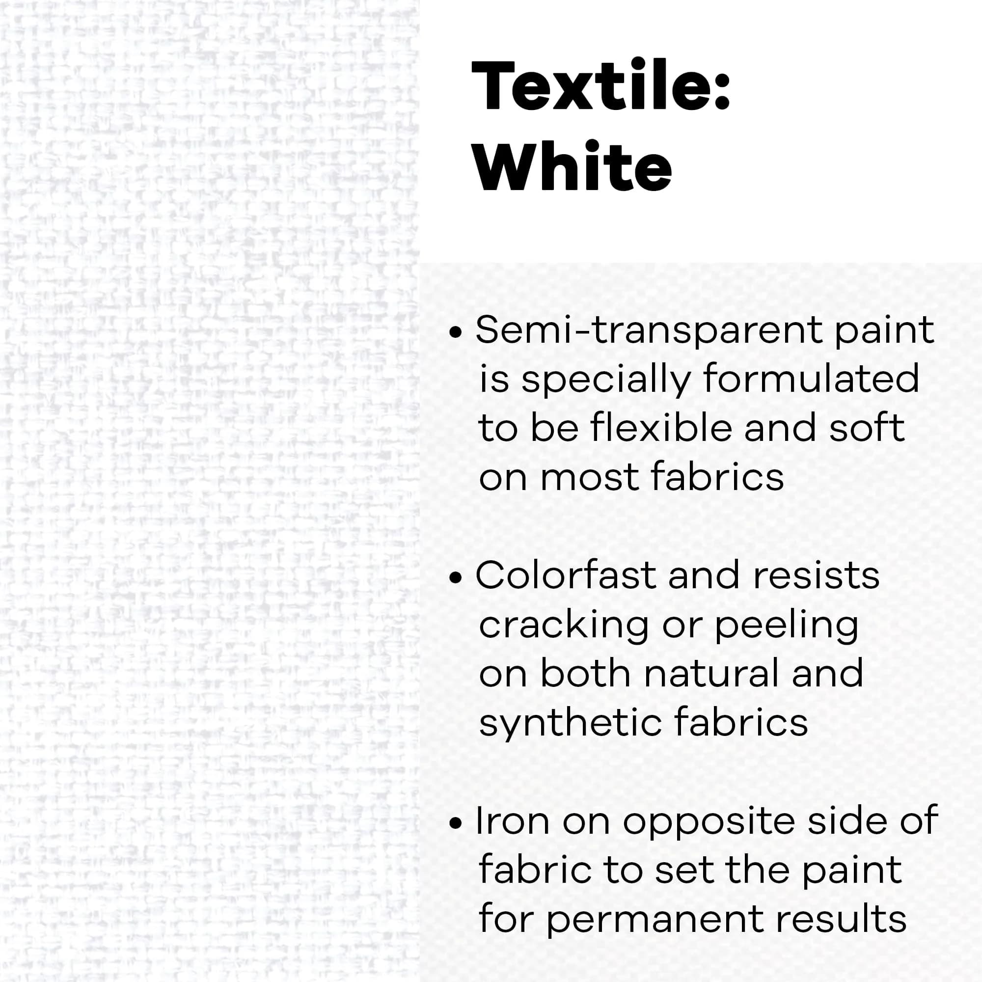 Jacquard Textile Colors White Fabric Paint 236ml (8 Fl Oz) | Permanent & Colorfast Acrylic Paint - view 2