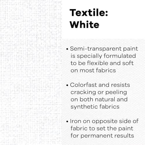 Jacquard Textile Colors White Fabric Paint 236ml (8 Fl Oz) | Permanent & Colorfast Acrylic Paint thumbnail 2