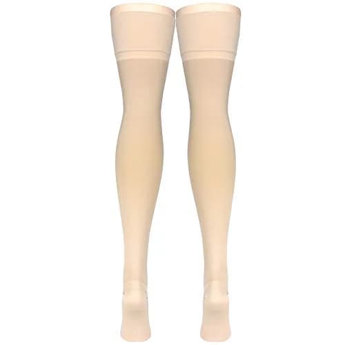 Truform 30-40 mmHg Compression Stockings for Men and Women, Thigh High, Beige, Small thumbnail 2